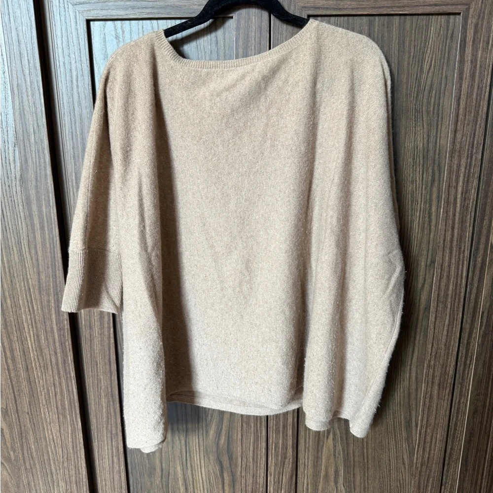 100% Cashmere Sweater 3/4 sleeve oversized - Picture 2 of 3